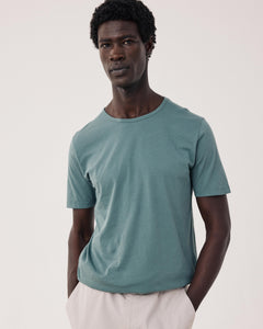 T-shirt Homme en Jersey de Coton Léger Vert Cactus Light Crew