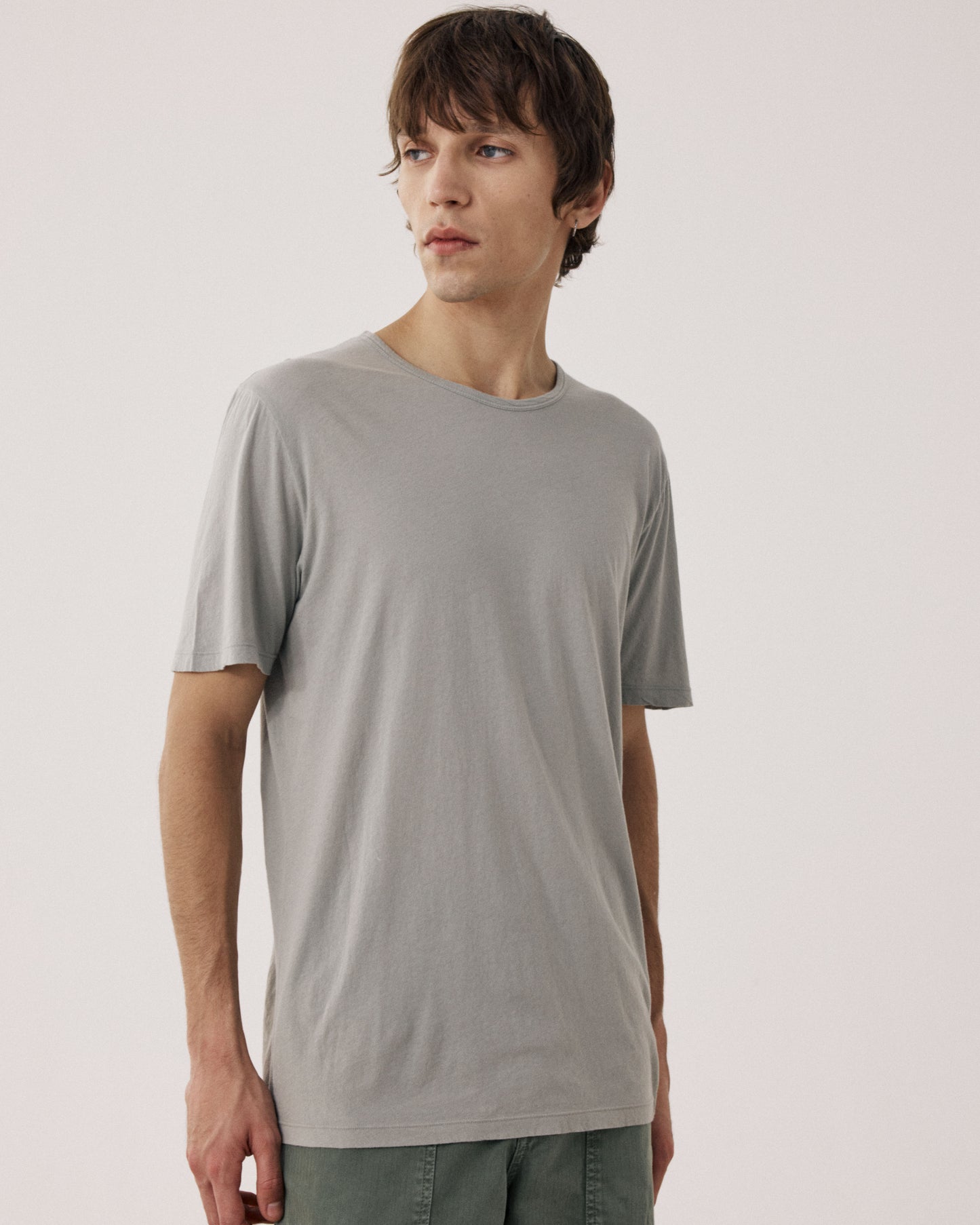 T-shirt Homme en Jersey de Coton Léger Vert Sauge Light Crew