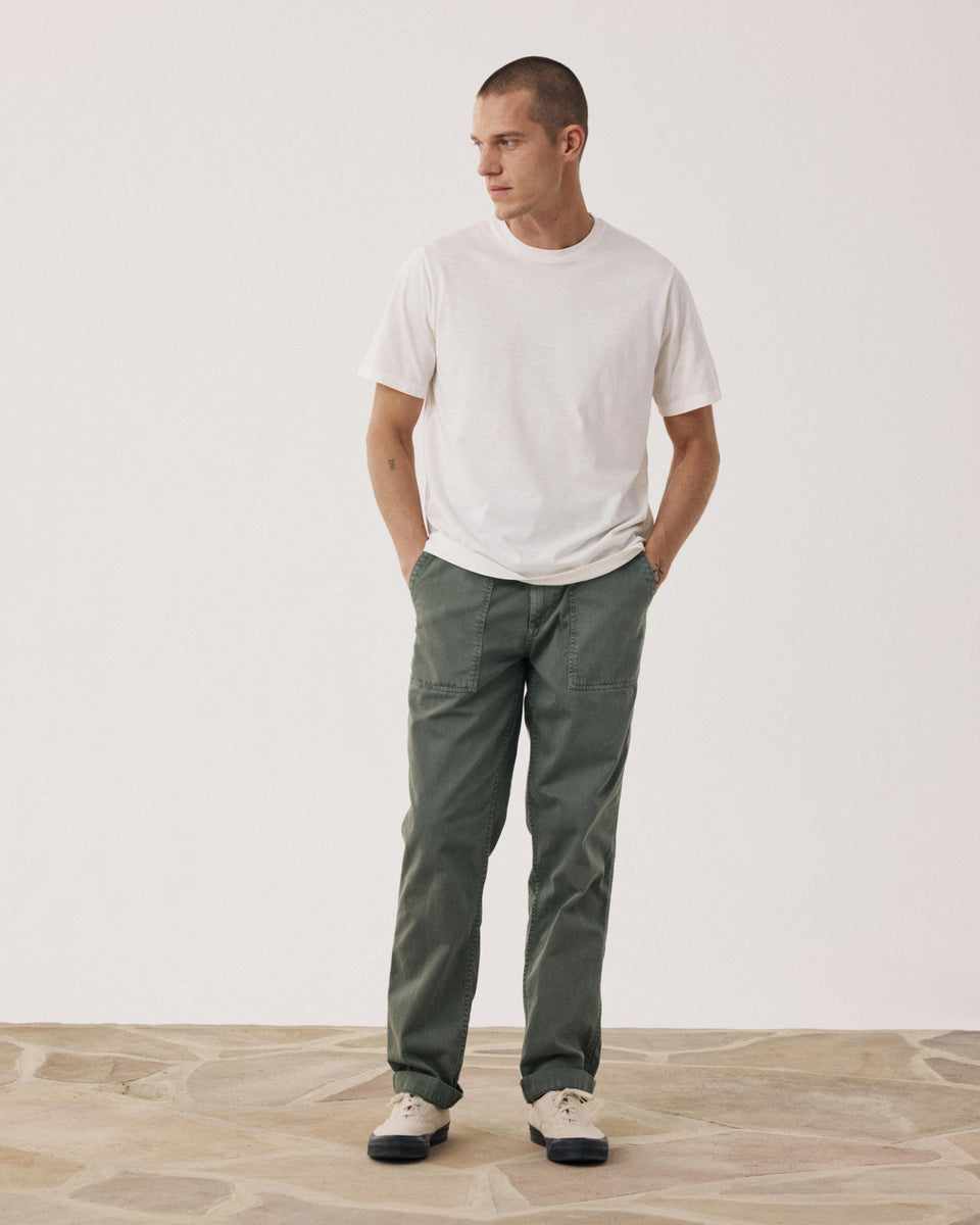 T-shirt Homme en Coton Slub Ecru Crew - Image alternative