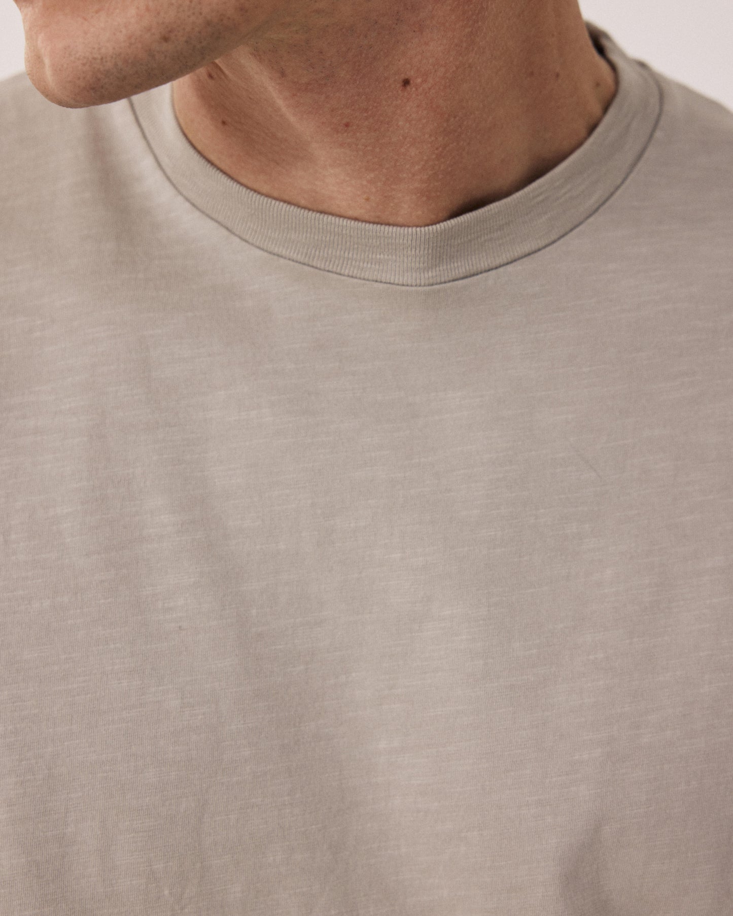 T-shirt Homme en Coton Slub Sable Crew BF68303-10
