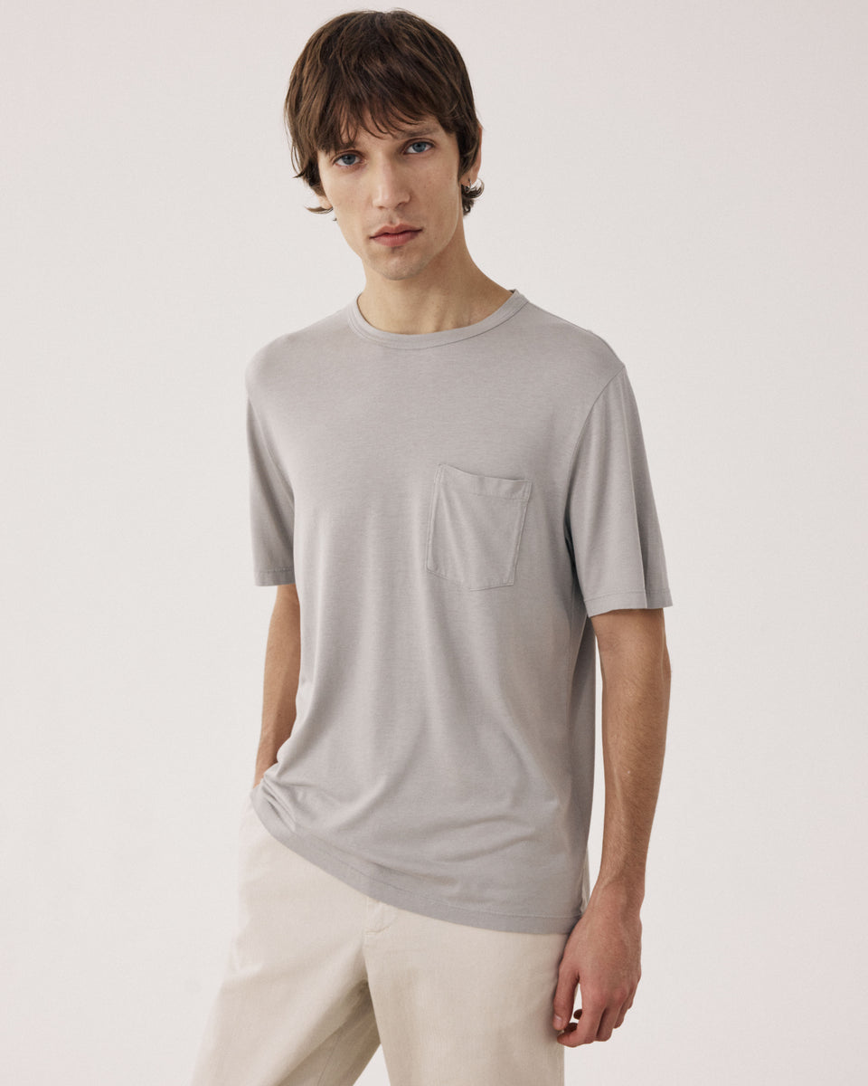 T-shirt Homme en Jersey de Lyocell & Coton Vert Sauge - Image principale