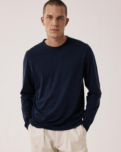 T-shirt Homme en Jersey de Lyocell & Coton Bleu Nuit BF77305-03