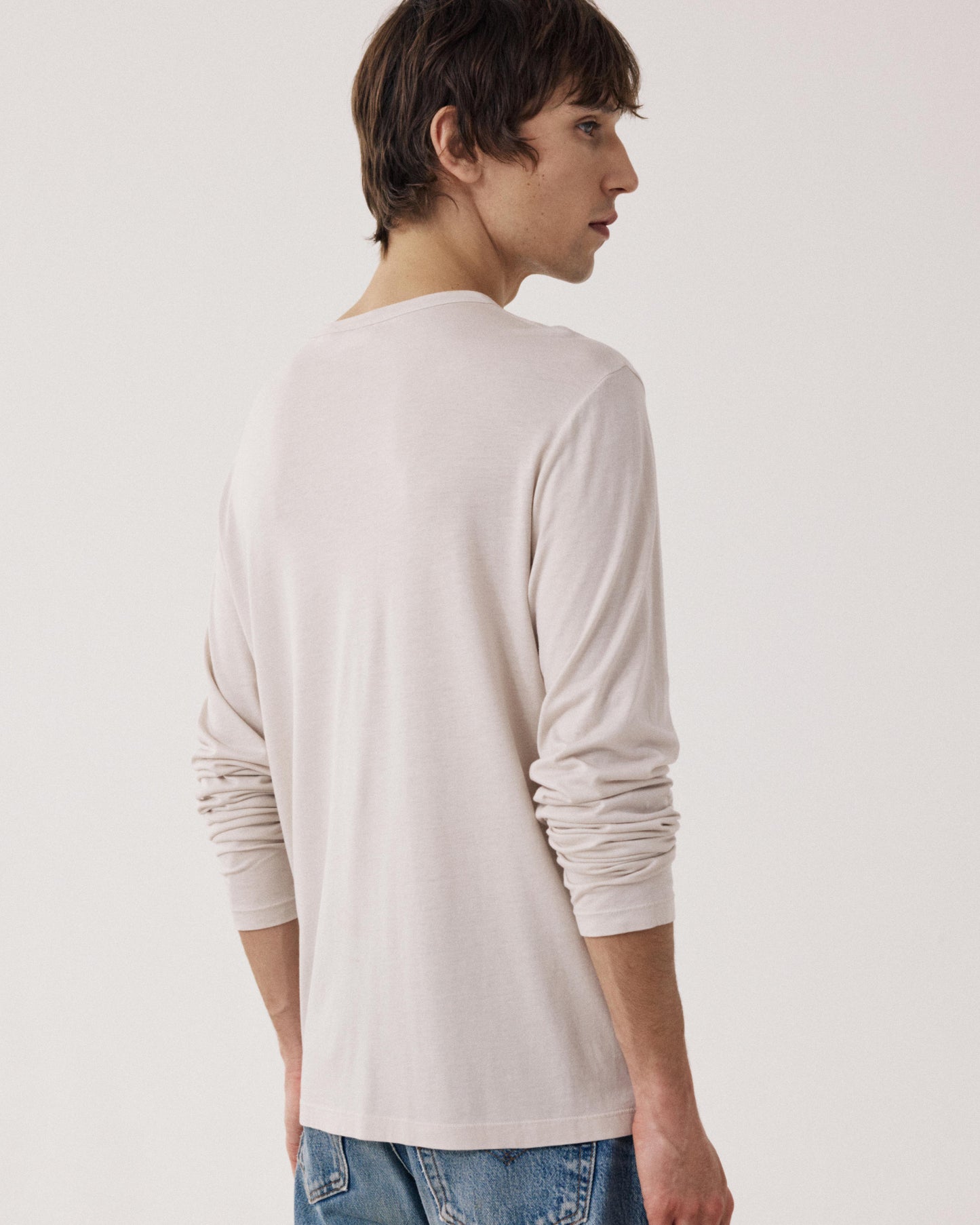 T-shirt Homme en Jersey de Lyocell & Coton Beige BF77305-12