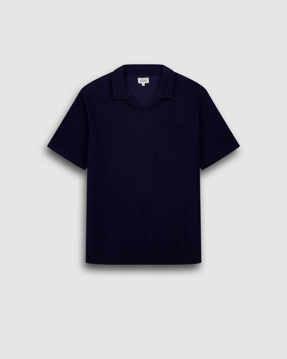 Polo Homme en Eponge Bleu Marine - Image 3