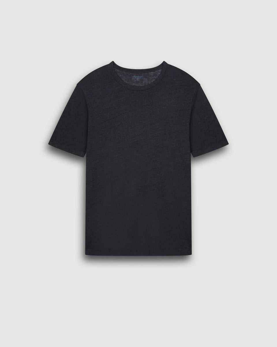 T-shirt Homme en Lin Carbone Crew - Image 3