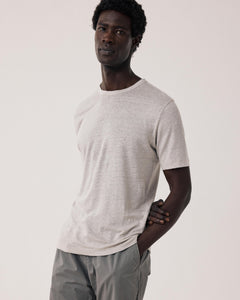 T-shirt Homme en Lin Beige Linen Crew Ss BF84307-10