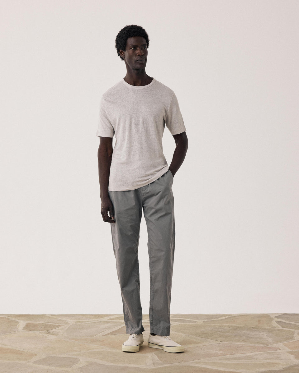 T-shirt Homme en Lin Beige Linen Crew - Image alternative