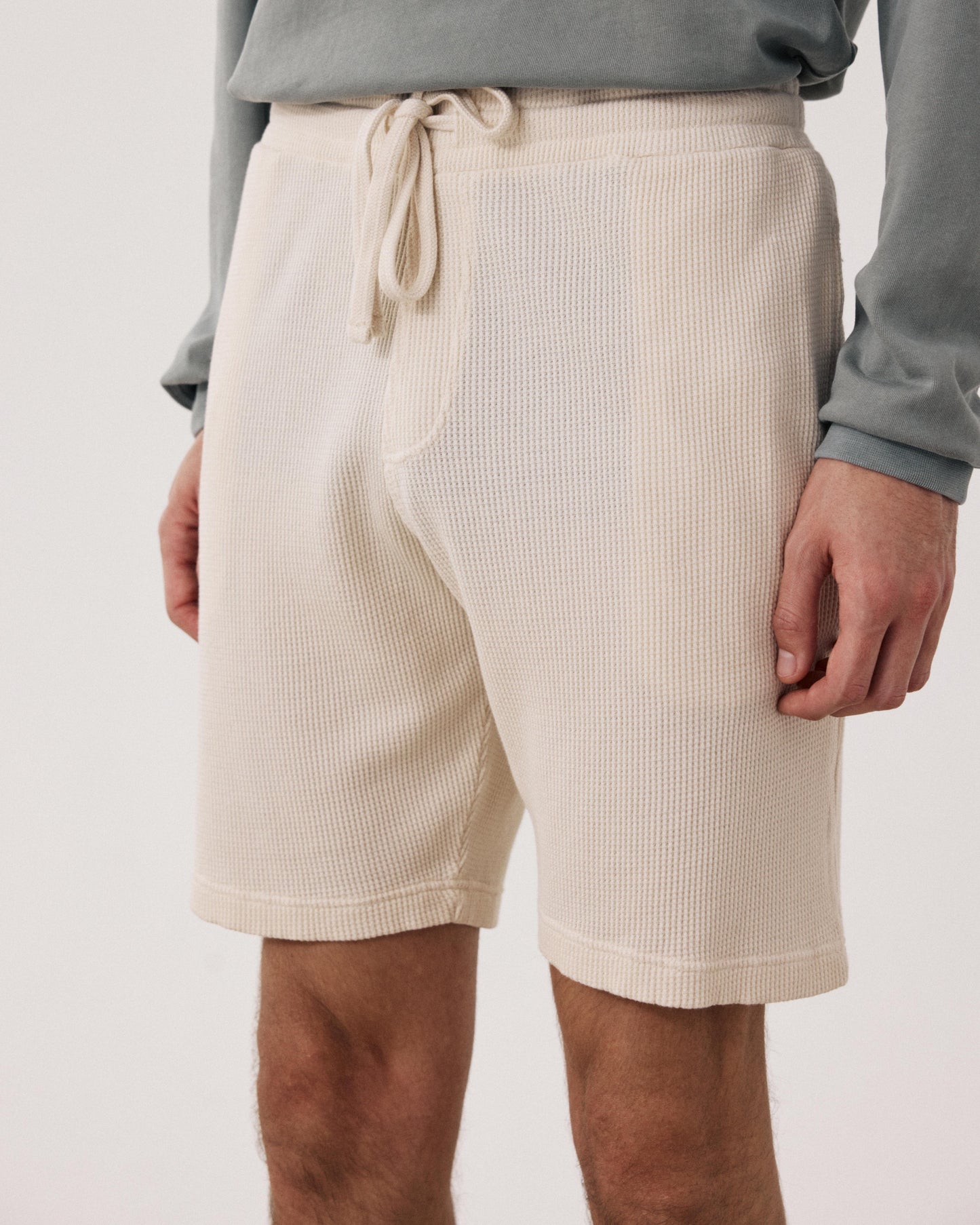 Bermuda Homme en jersey de coton gaufré vanille BF93310-01