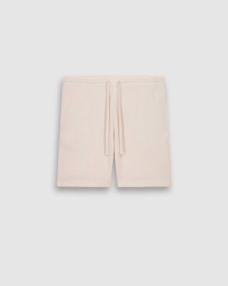 Bermuda Homme en jersey de coton gaufré vanille - Image 3