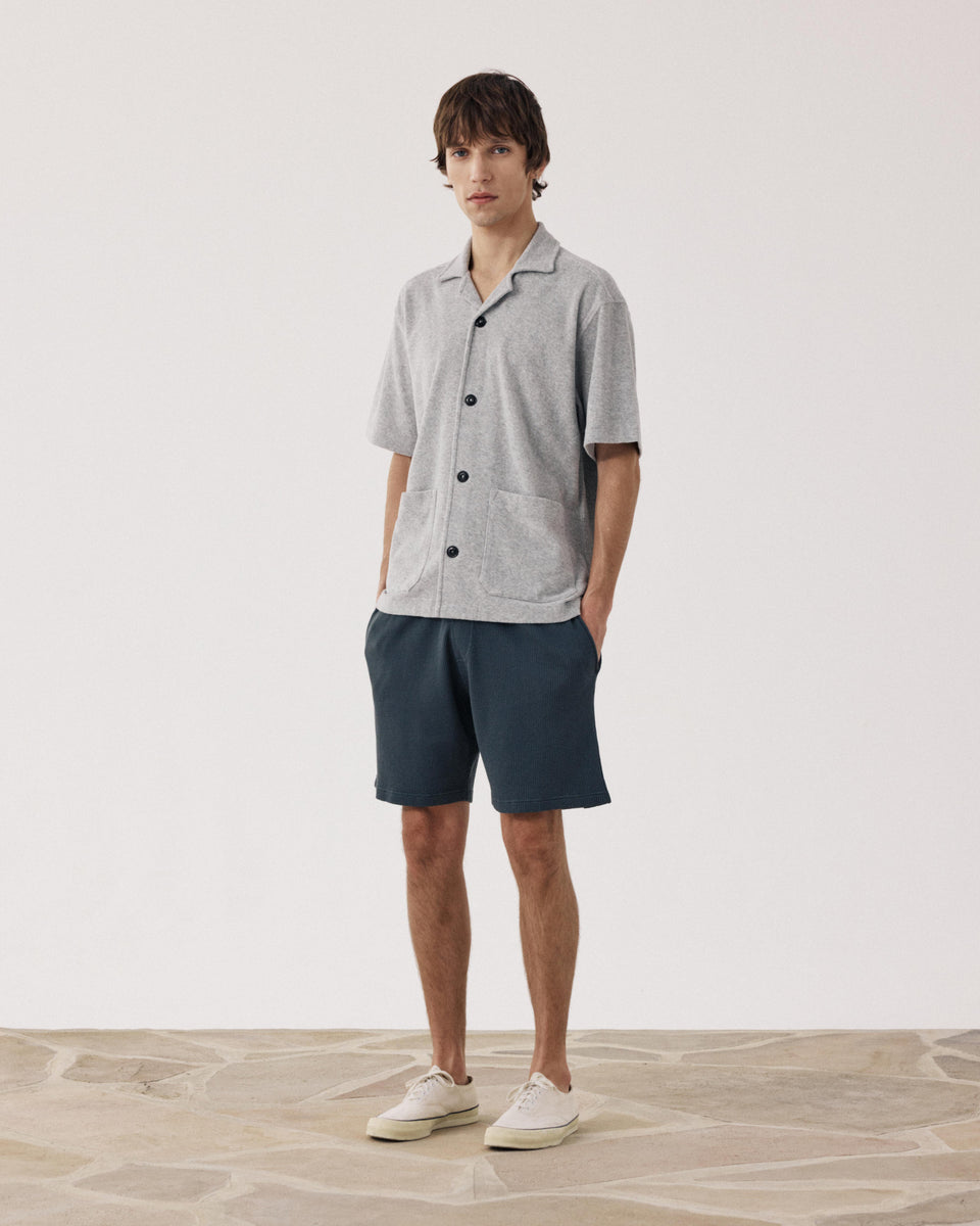 Bermuda Homme en jersey de coton gaufré carbone - Image principale
