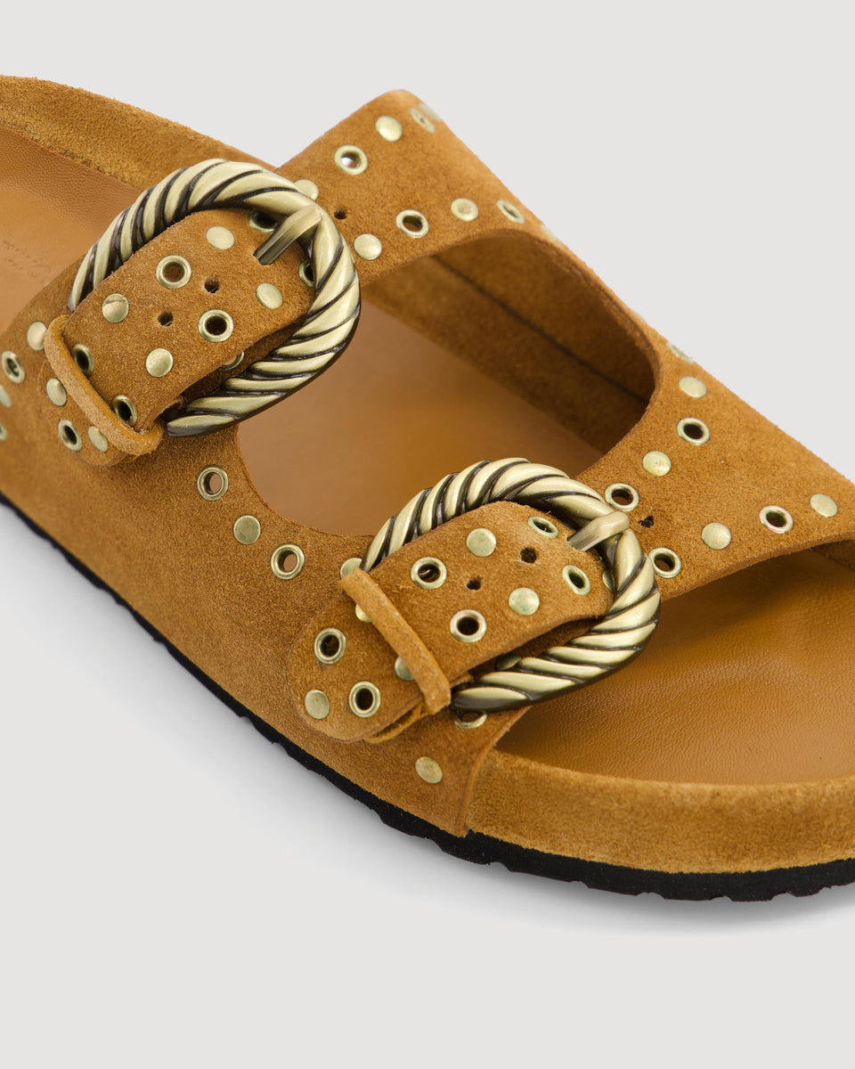 Sandales Femme en Cuir Suédé Camel Amber - Image alternative