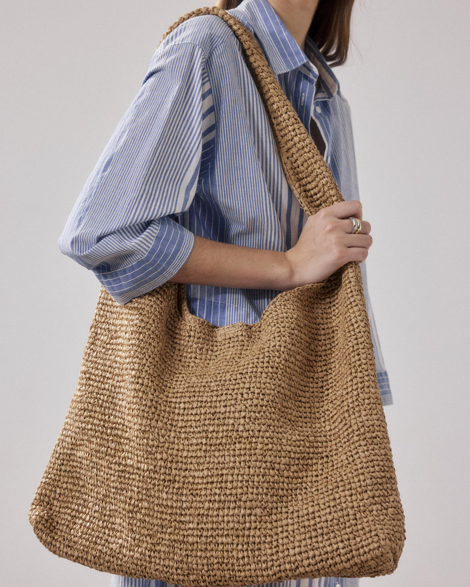 Sac Femme en Raphia Beige Amalya - Image 3