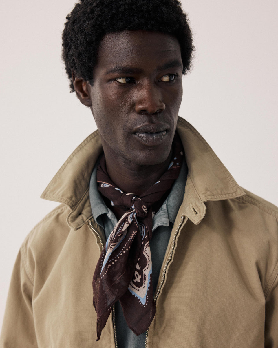 Echarpe Homme carrée Marron Bandana Paisley - Image principale