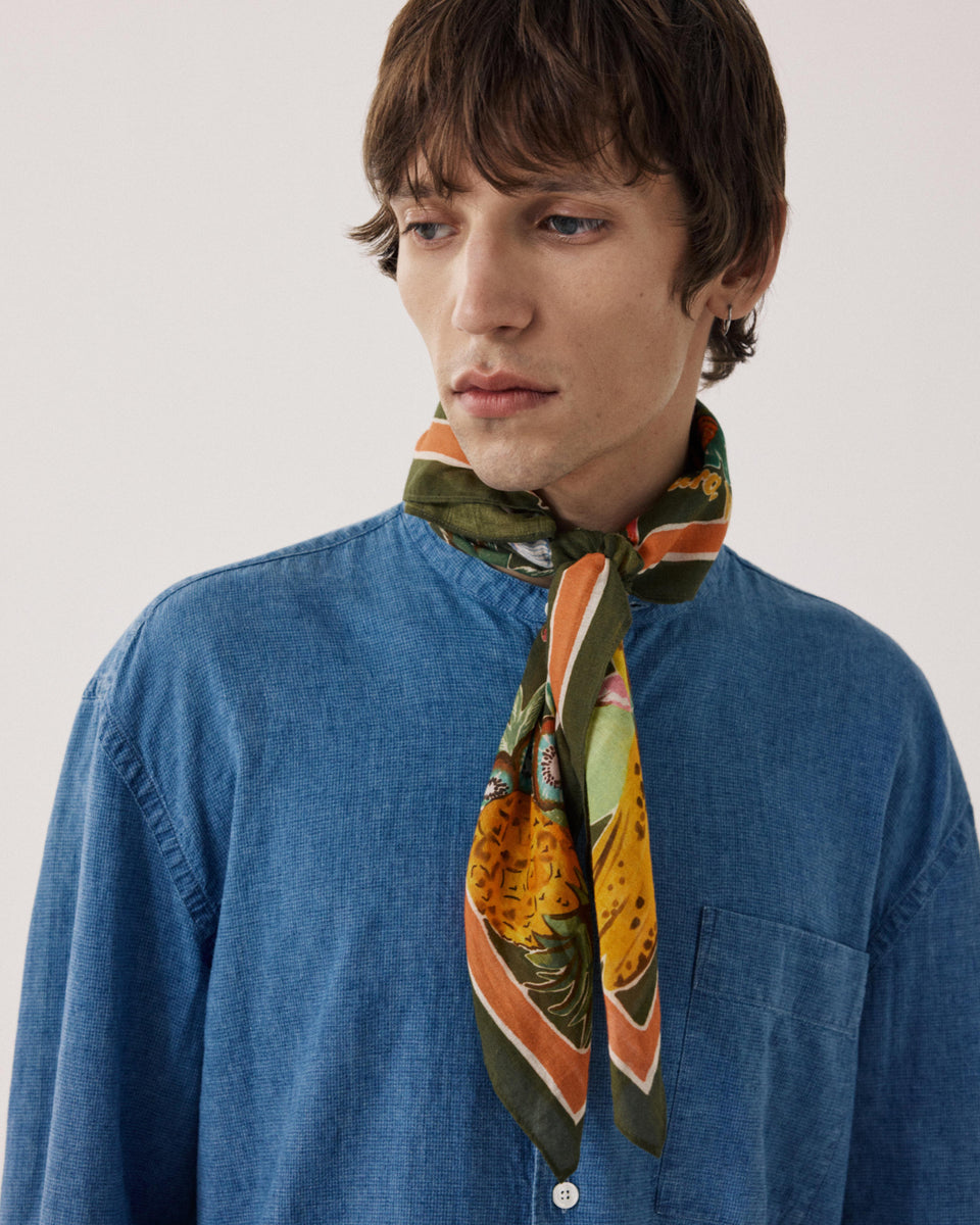 Echarpe Homme en Coton Vert Olive Bandana Costa Rica - Image principale