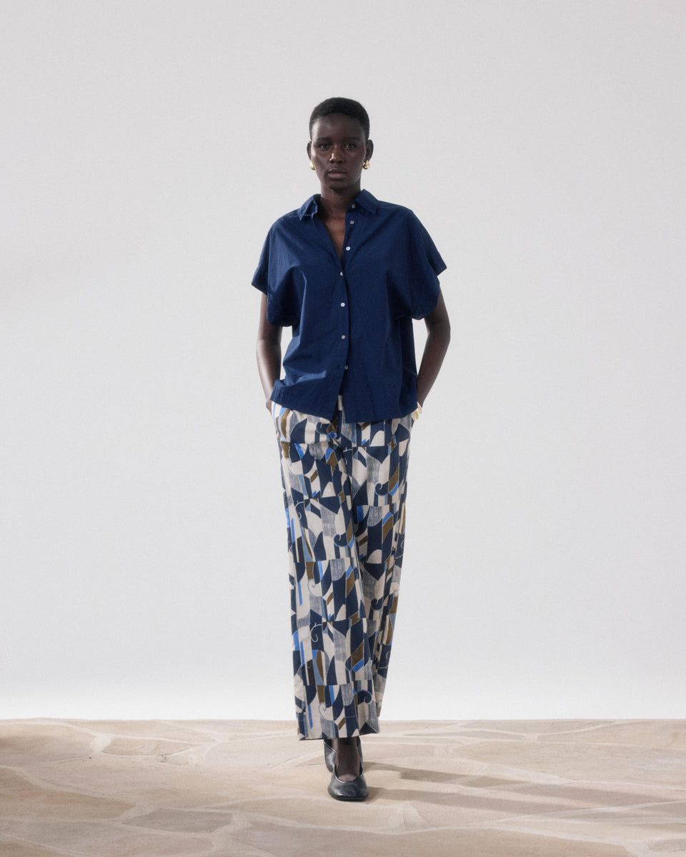 Chemise Femme en Popeline Bleu Nuit Carlos - Image alternative