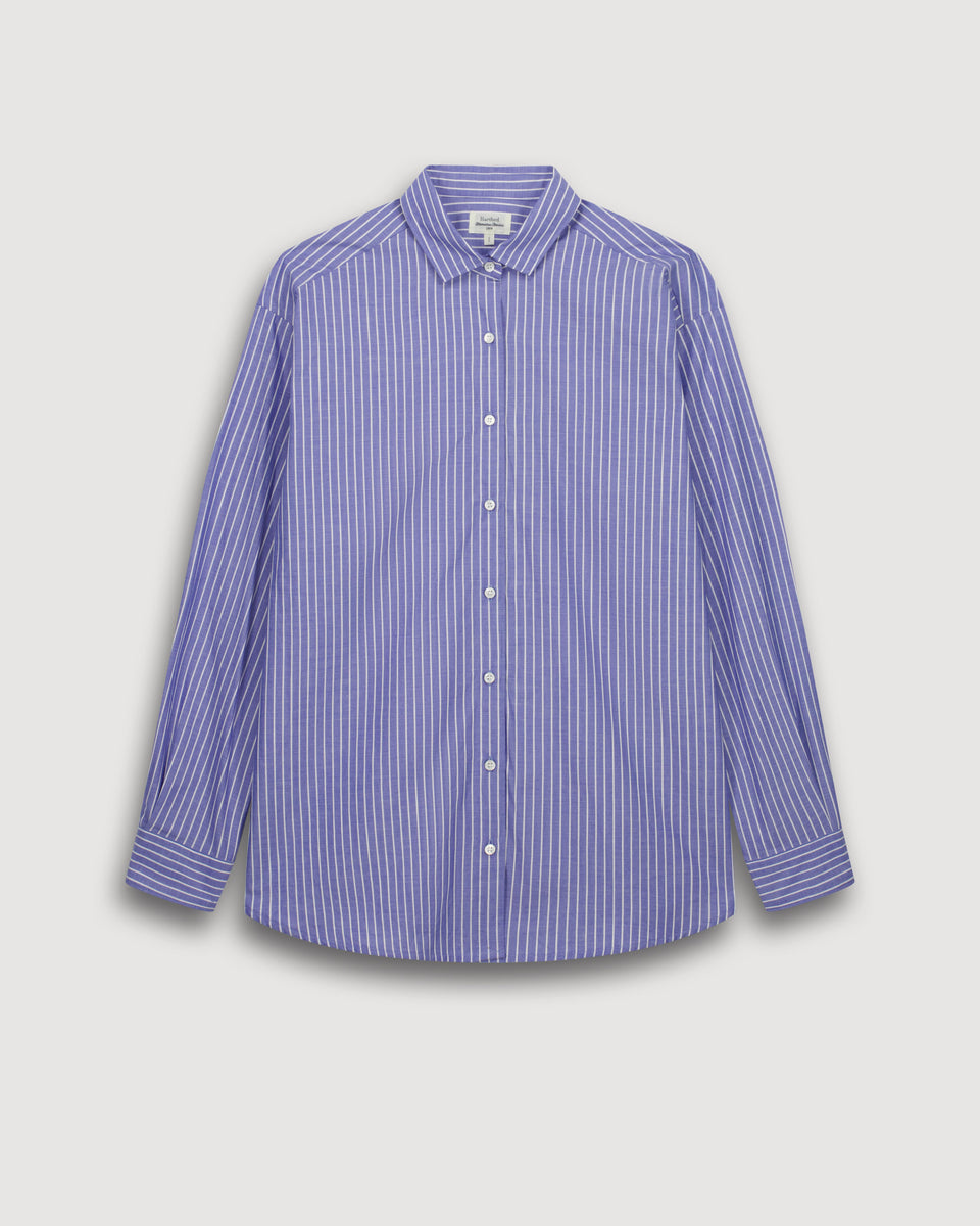 Chemise Femme en Popeline Bleu & Blanc Charlot - Image 3