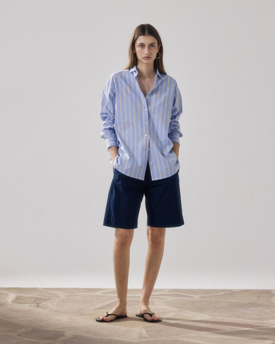 Chemise Femme en Popeline Bleu & Rouge Charlot - Image alternative
