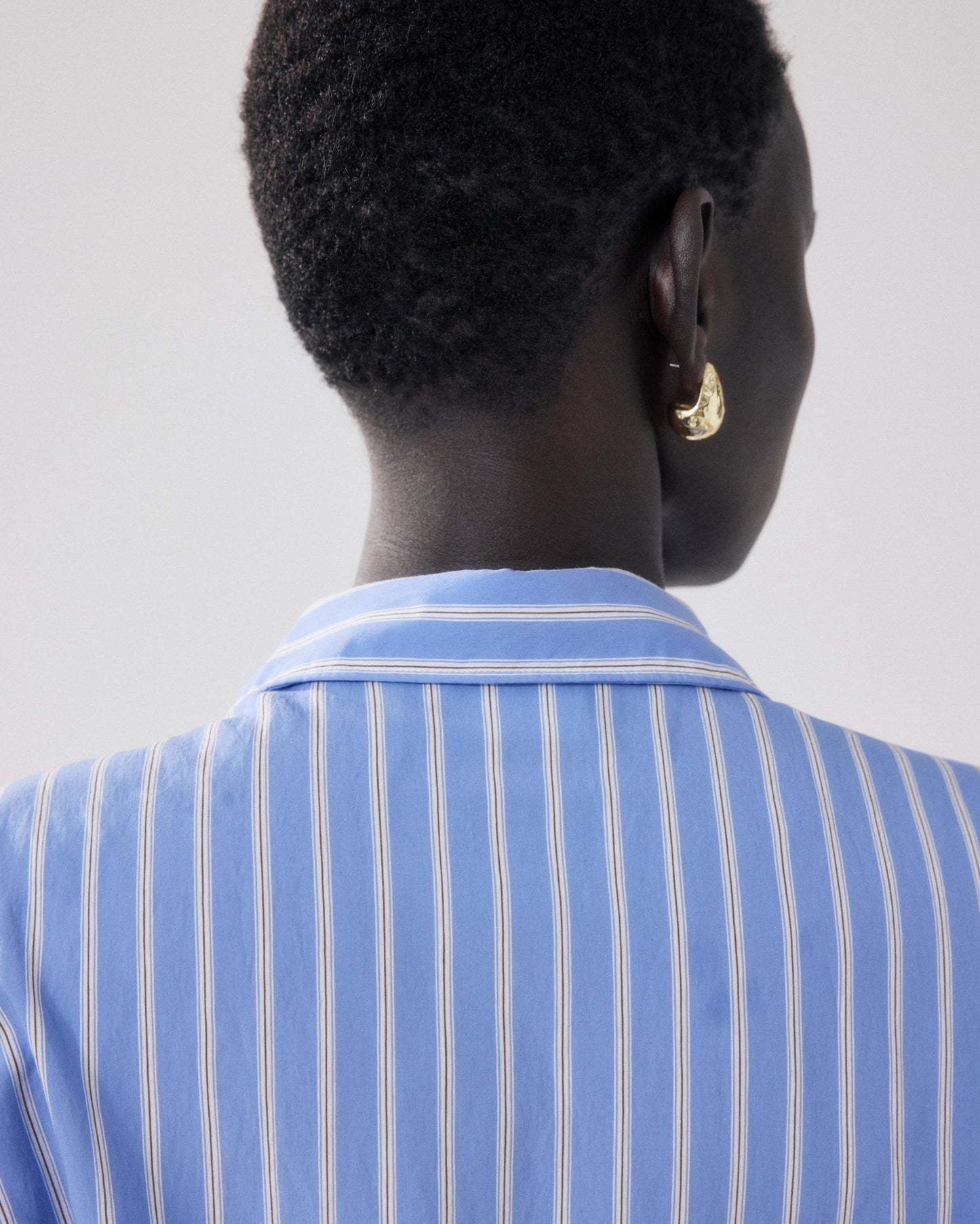 Chemise Femme en Viscose Bleu & Blanc & Marron Cosma