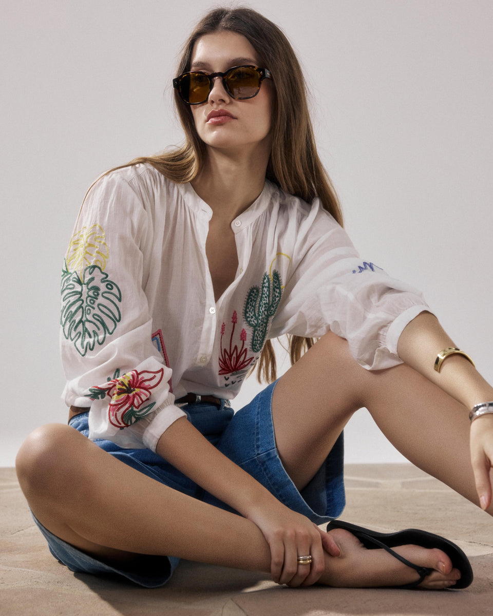 Chemise Femme en Voile De Coton Ecru Cielo - Image principale