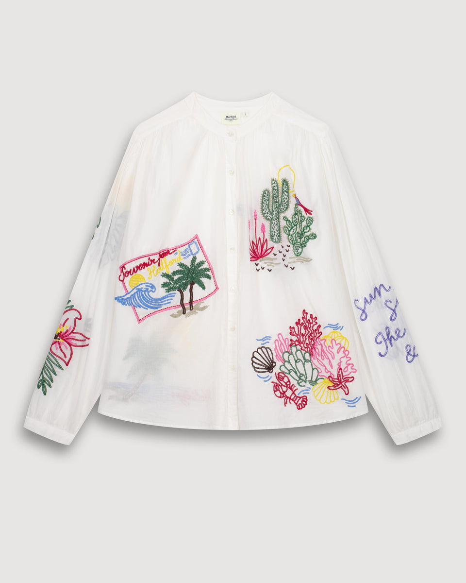 Chemise Femme en Voile De Coton Ecru Cielo - Image 3