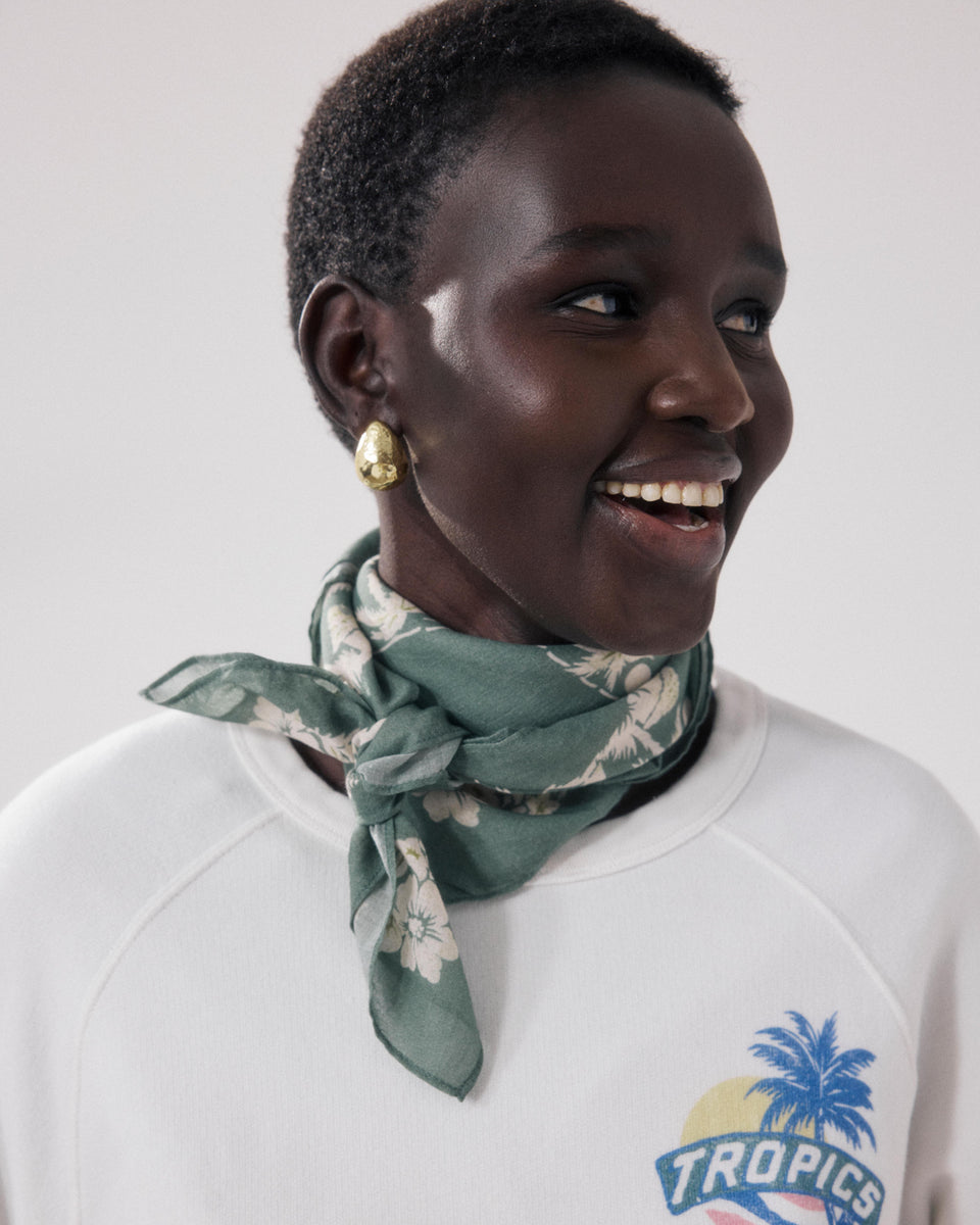 Bandana Femme en Coton Vert Jade Surfer - Image principale