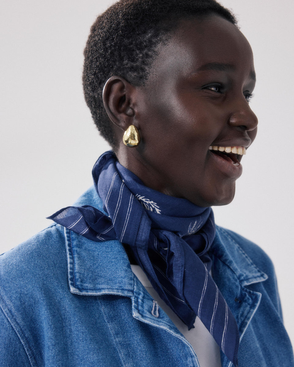 Bandana Femme en Coton Bleu Indigo Sunseekers - Image principale