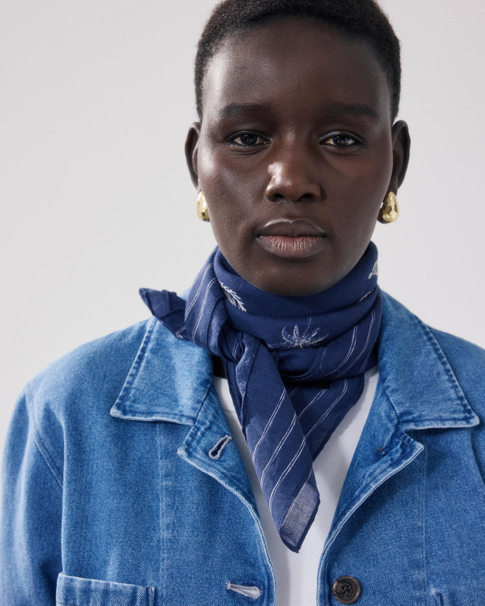 Bandana Femme en Coton Bleu Indigo Sunseekers - Image alternative
