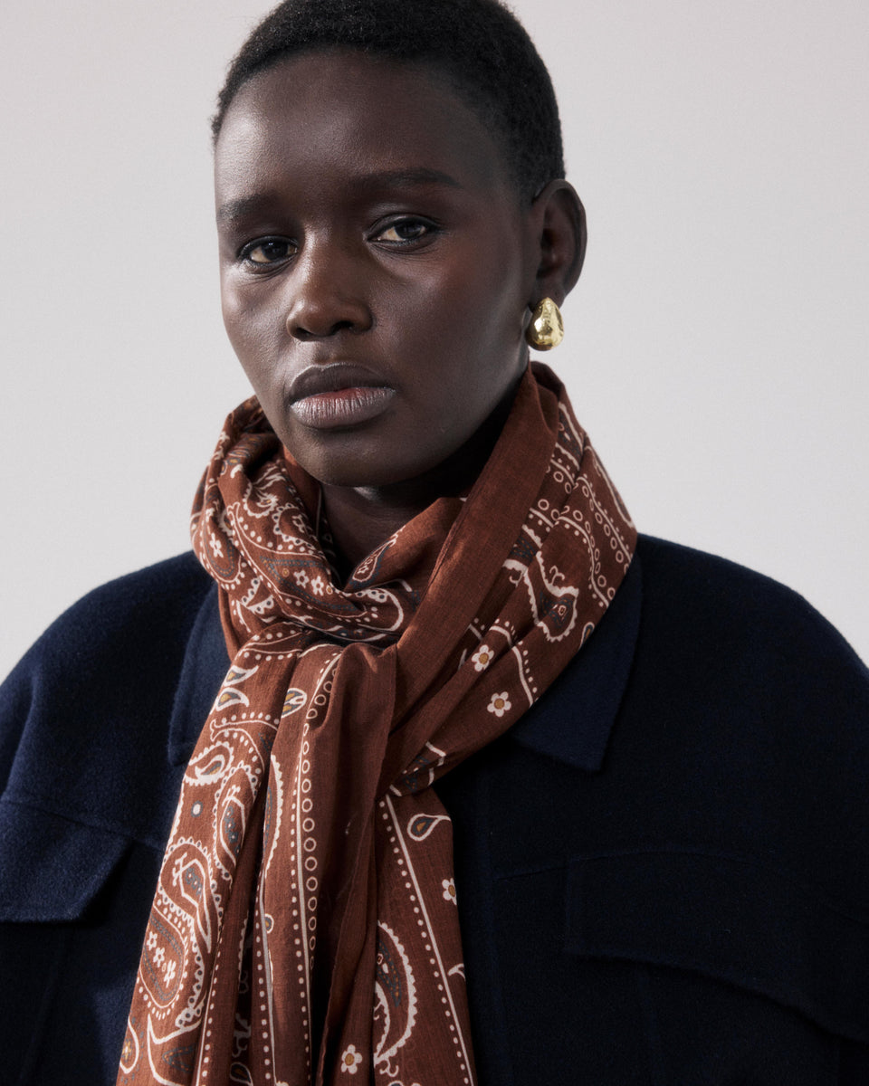 Bandana Femme en Coton Marron - Image principale