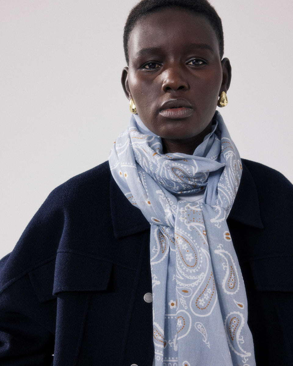 Bandana Femme en Coton Bleu Clair - Image alternative