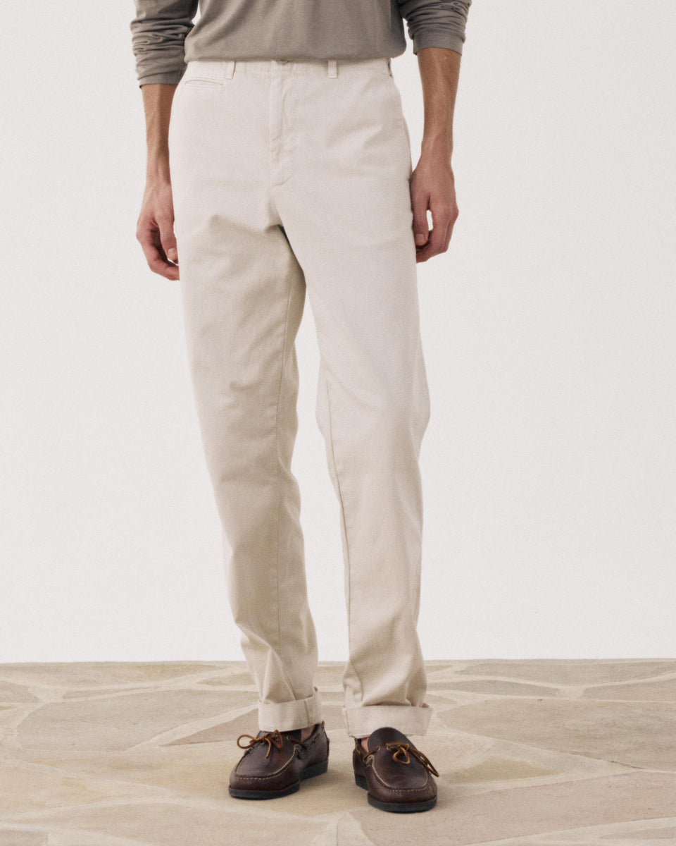 Pantalon Homme en Coton à Chevrons Beige Taos - Image alternative