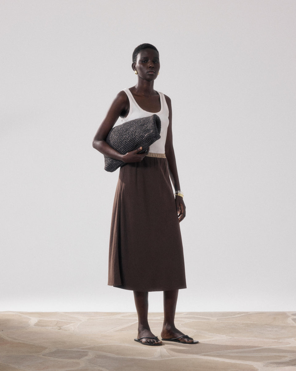 Jupe Femme en Lyocell & Coton Marron Jima - Image alternative
