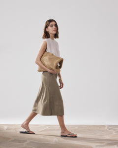 Falda de mujer de Lyocell & Algodón caqui Jima BFJC608-34