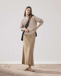 Jupe Femme en Lin Beige Julie