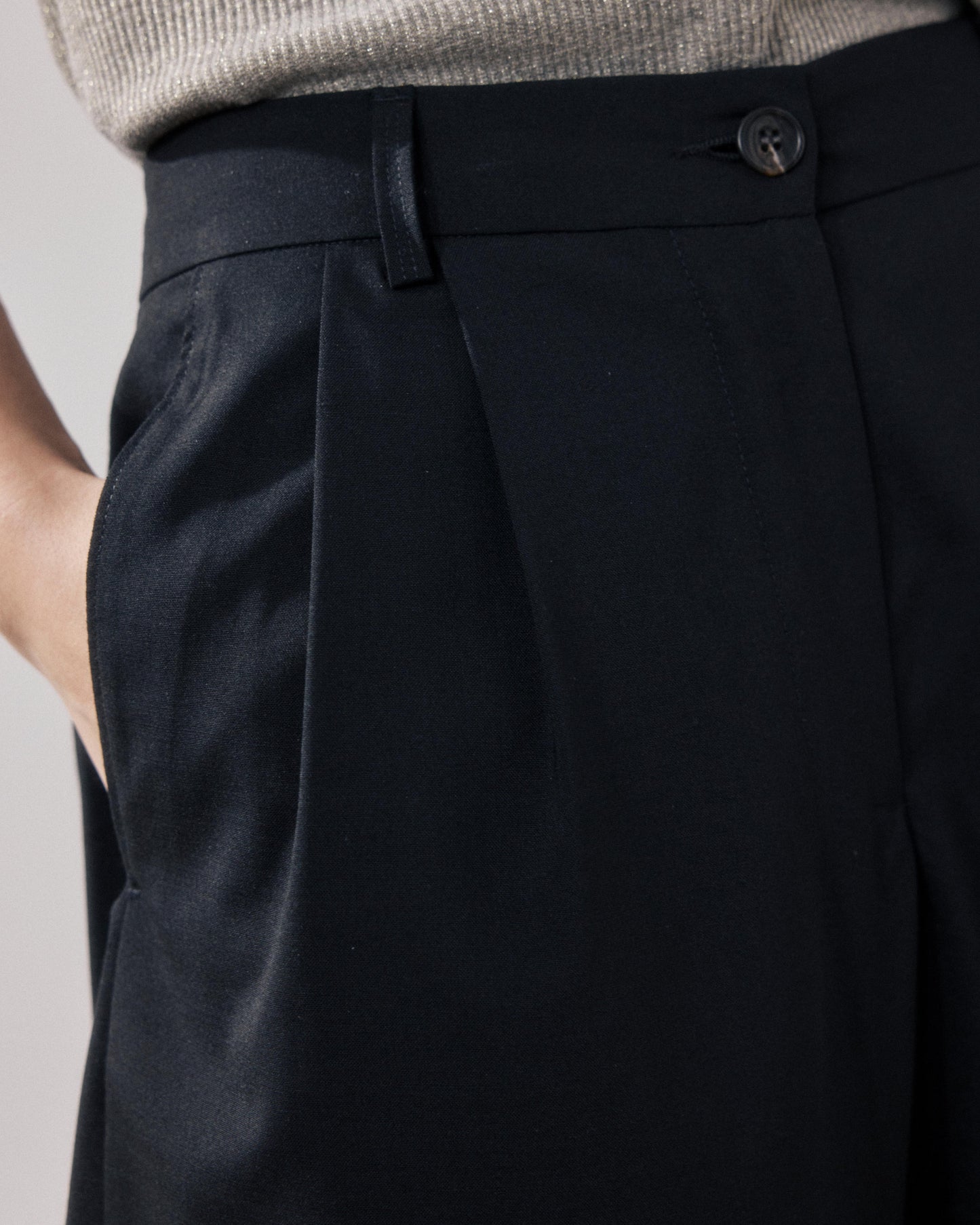 Pantalon Femme en Laine Noir Panache