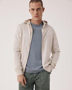 Pull Homme en coton Supima & Cachemire Beige Hoody BFQ2314-08
