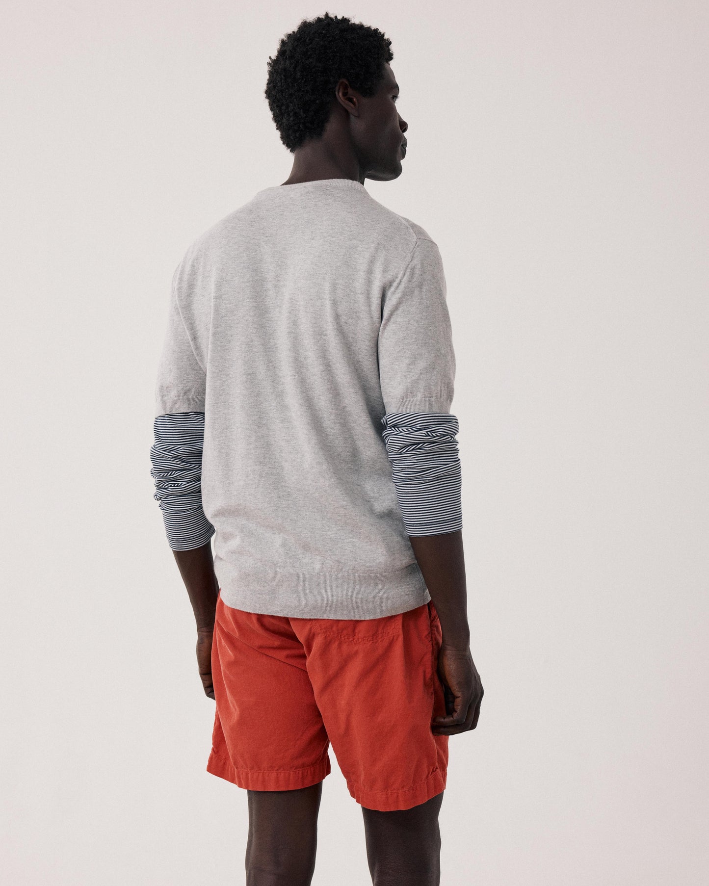 Pull Homme en Supima & Cachemire Gris BFQ5314-05