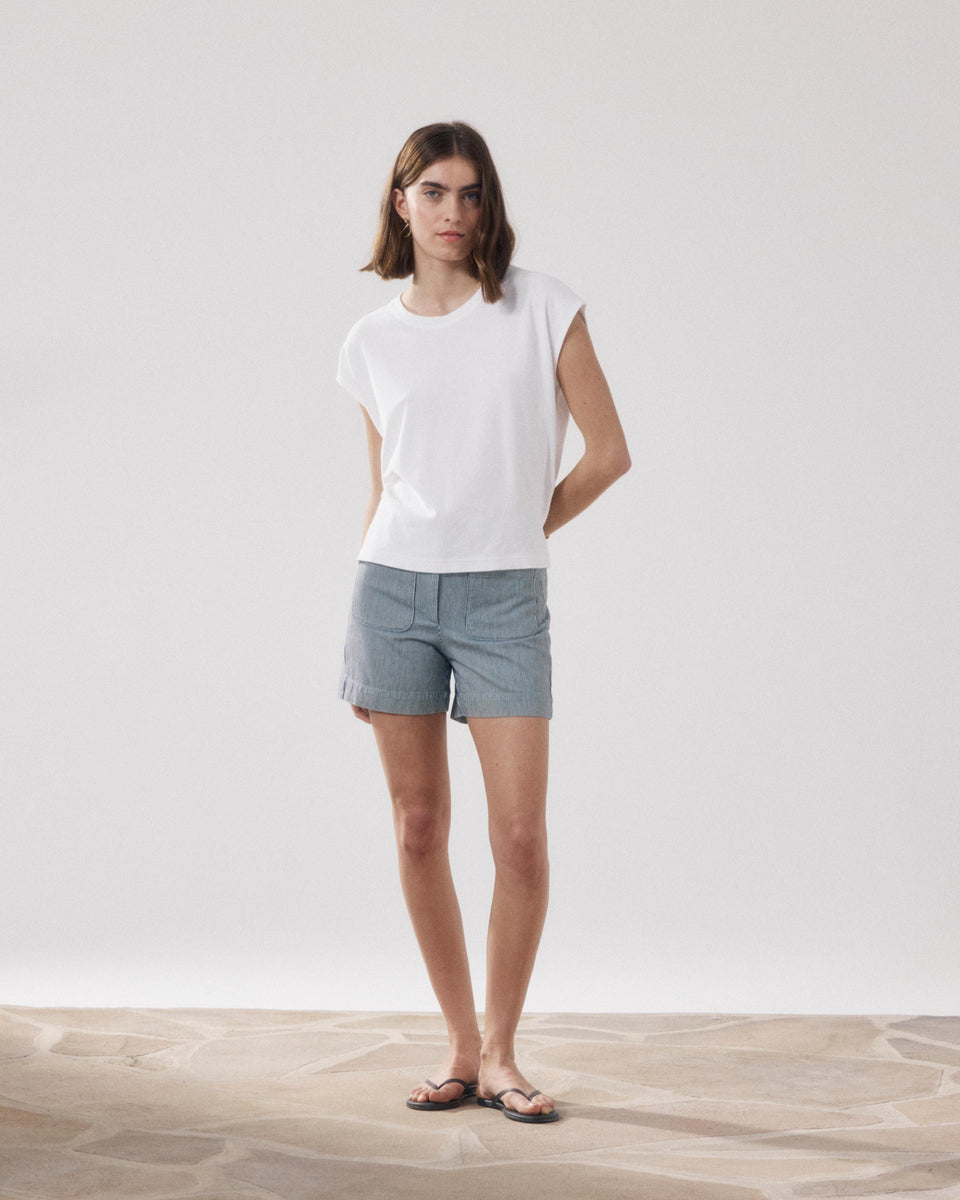 T-Shirt Femme en Eponge Blanc Tebrody - Image alternative