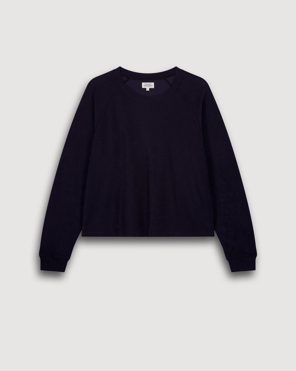 Sweatshirt Femme en Eponge Bleu Nuit Tahiry - Image 3