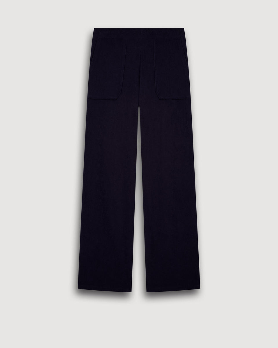 Pantalon Femme en Eponge Bleu Nuit Tipia - Image 3