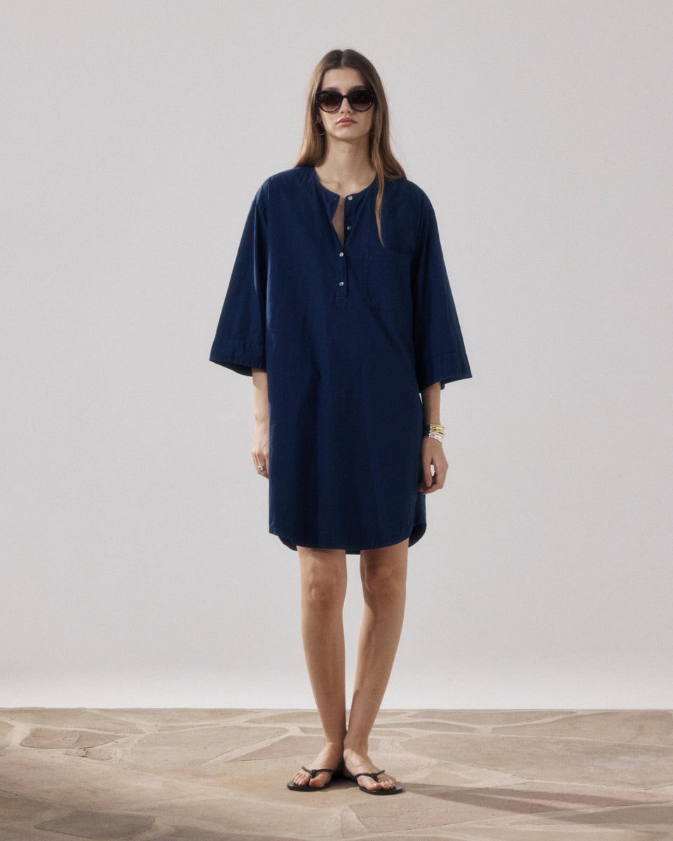 Robe Femme en Popeline Bleu Nuit Rister - Image alternative