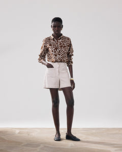 Short Femme en Lyocell & Coton Beige Solene