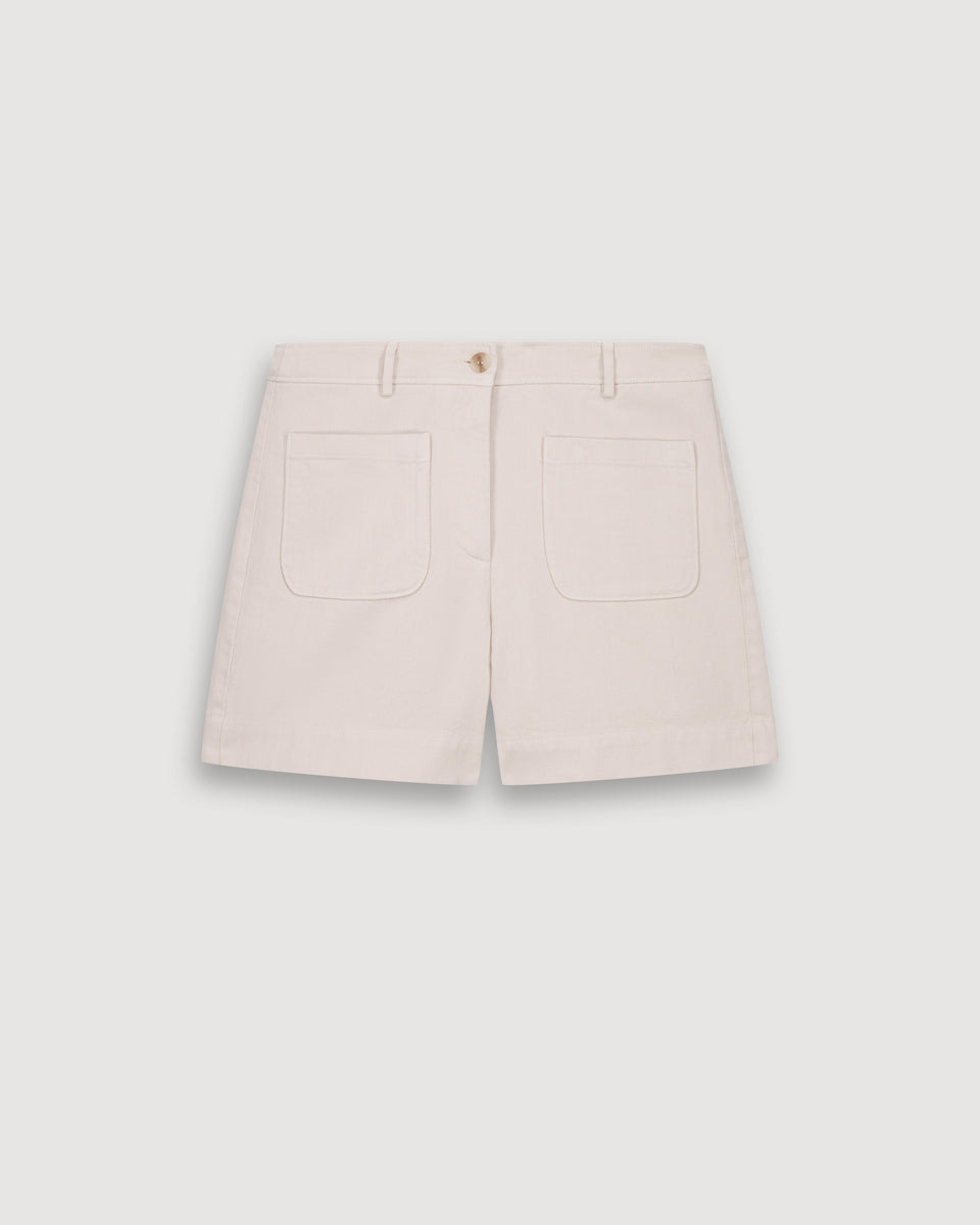 Short da donna in lyocell & cotone beige Solene - Image 3