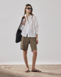 Short Femme en Lin Khaki Sterling