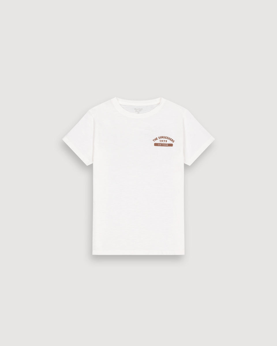 T-Shirt Garçon en Coton Slub Ecru Sunseekers Kid - Image principale