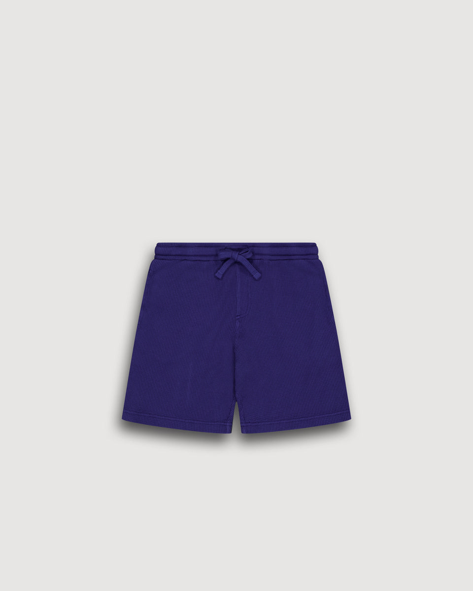 Short Garçon en Coton Gaufré Bleu Indigo Waffle Bermuda Kid - Image principale