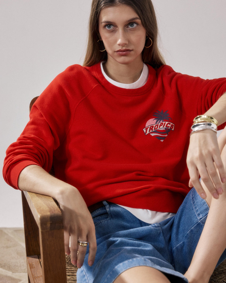 Sweatshirt Femme en Molleton Rouge Tatropic - Image alternative