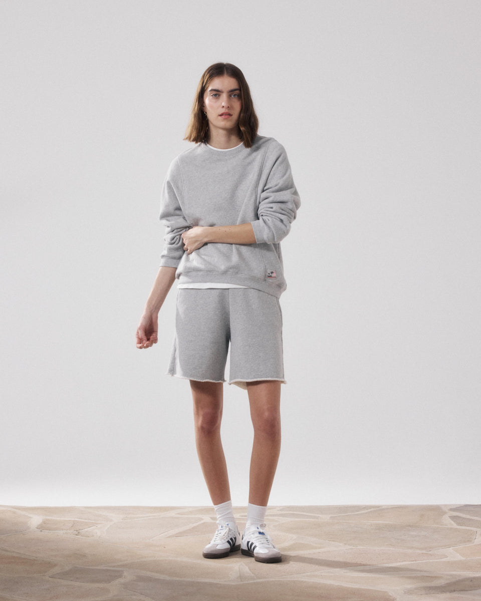 Short Femme en Molleton Gris Chiné Titien - Image alternative