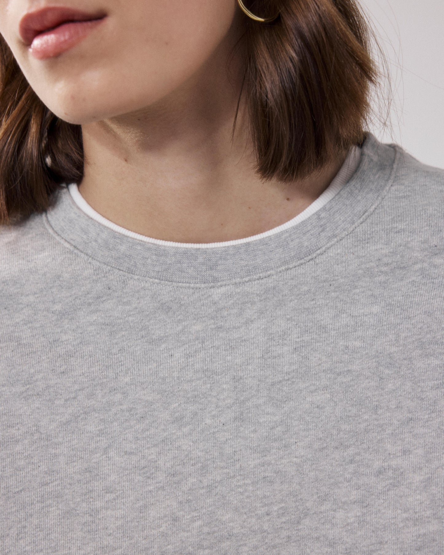 Sweatshirt Femme en Molleton Gris Chiné Tamarillo