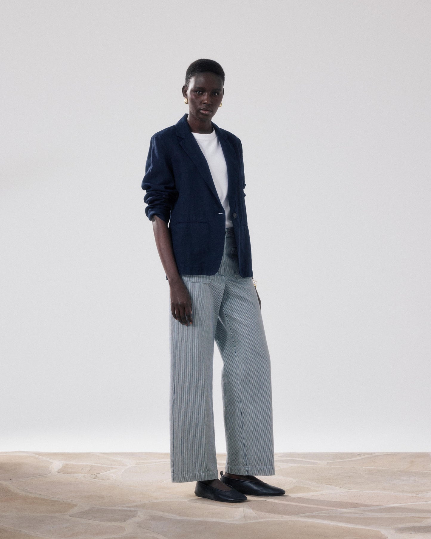 Veste Femme en Lin Bleu Nuit Virna