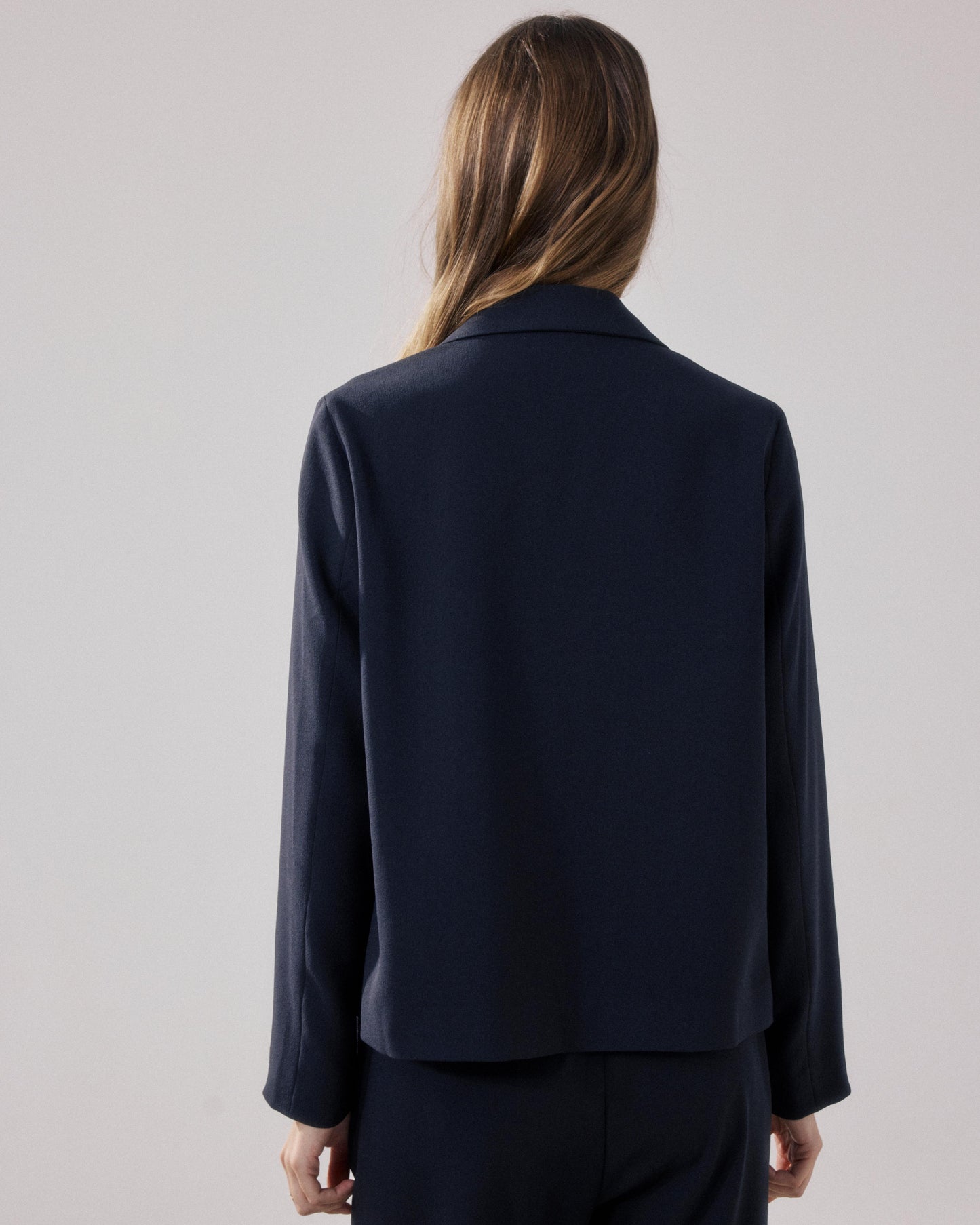 Veste Femme en Crepe Bleu Nuit Vizir
